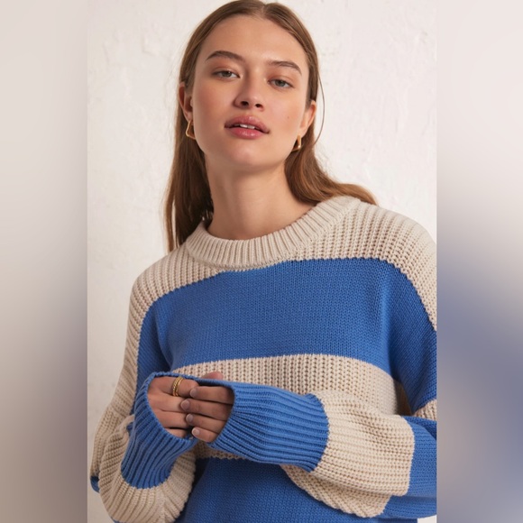 Z SUPPLY FRESCA STRIPE SWEATER in Small - Picture 3 of 6